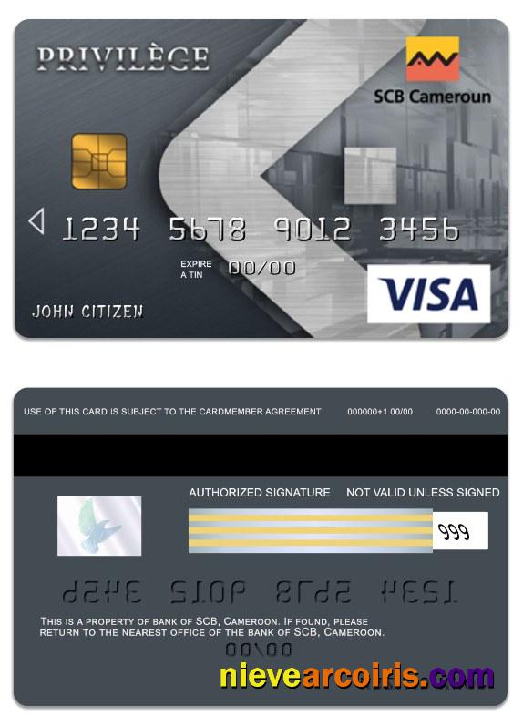 Cameroon SCB bank visa privilege card